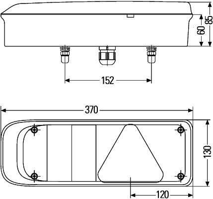 Achterlicht EasyConn 1 Hybride Hella 24V trailer links