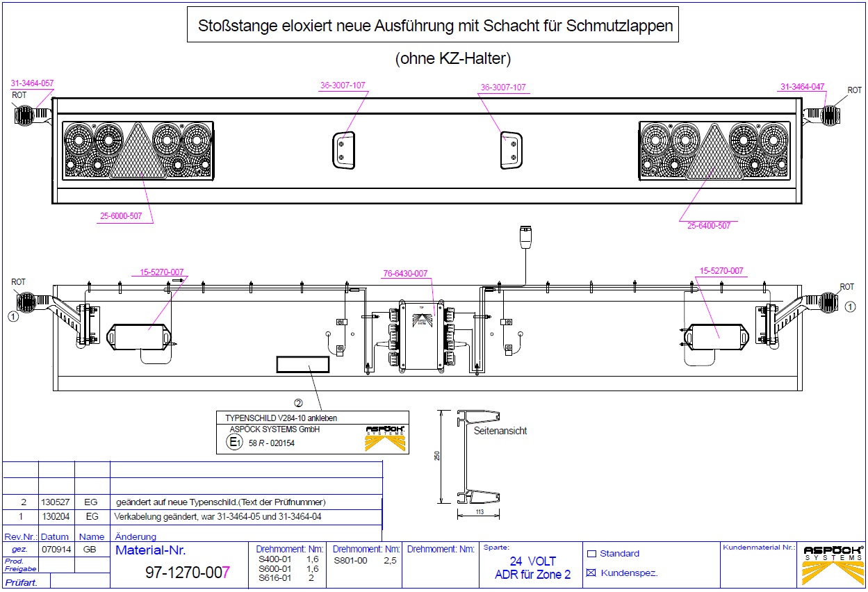 Bumper compleet met verlichting Aspock Europoint 2