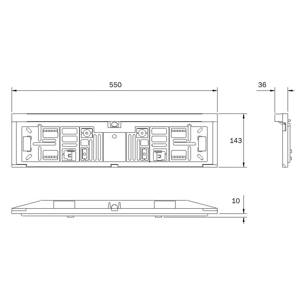 Kentekenplaathouder + led verlichting Rubbolite 12/24V