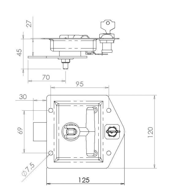 RVS T-drop slot / Espagnoletslot 3-weg