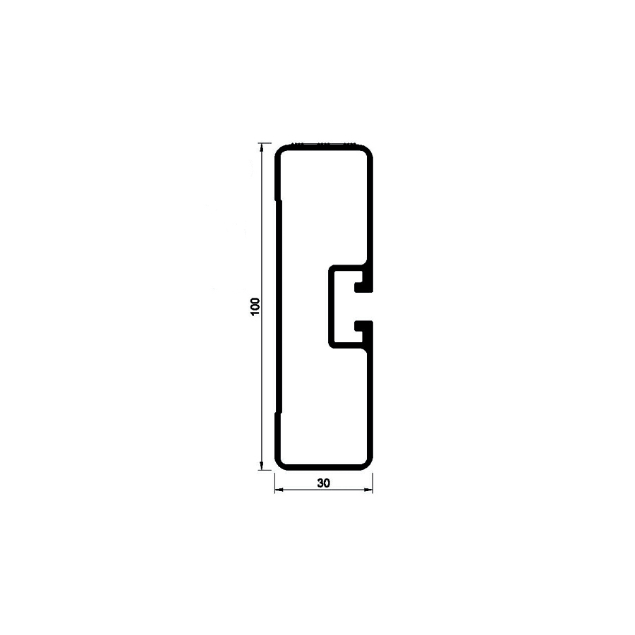 Afschermingsprofiel aluminium 5000x100x30mm
