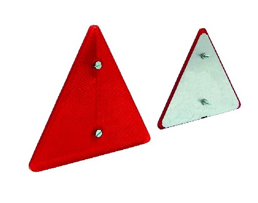 Driehoek reflector rood met metalen huis