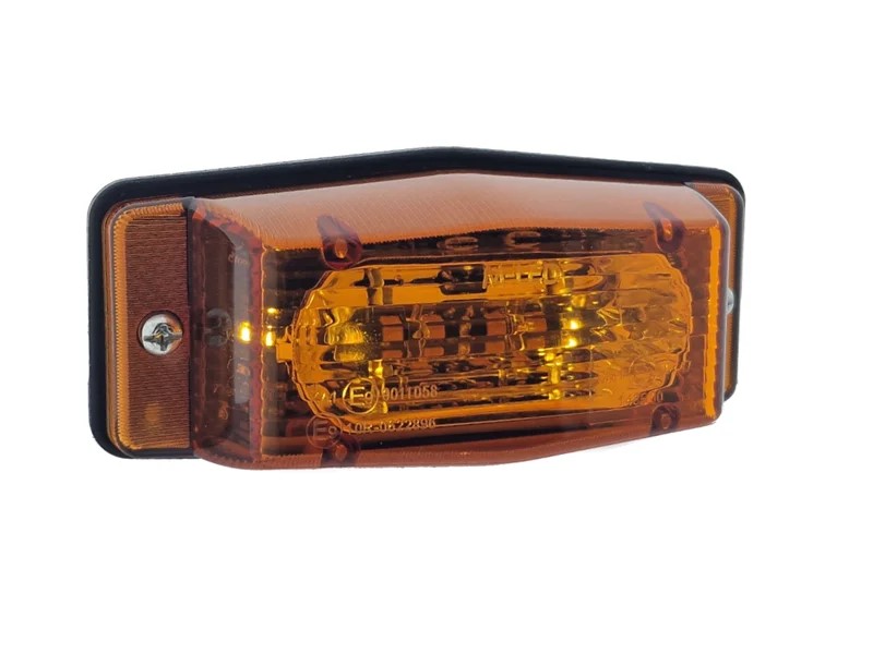 LED dubbelbrander met flitser oranje lens 12/24V 