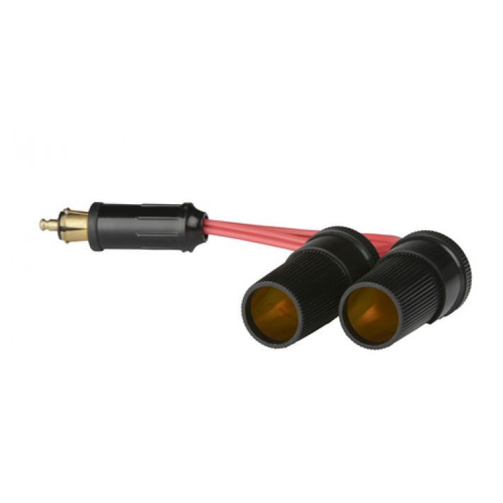 Verlengkabel plug met duo stekkerdoos 12A 12/24V