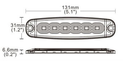 Achterlicht micro ultra dun 6 led 12/24V