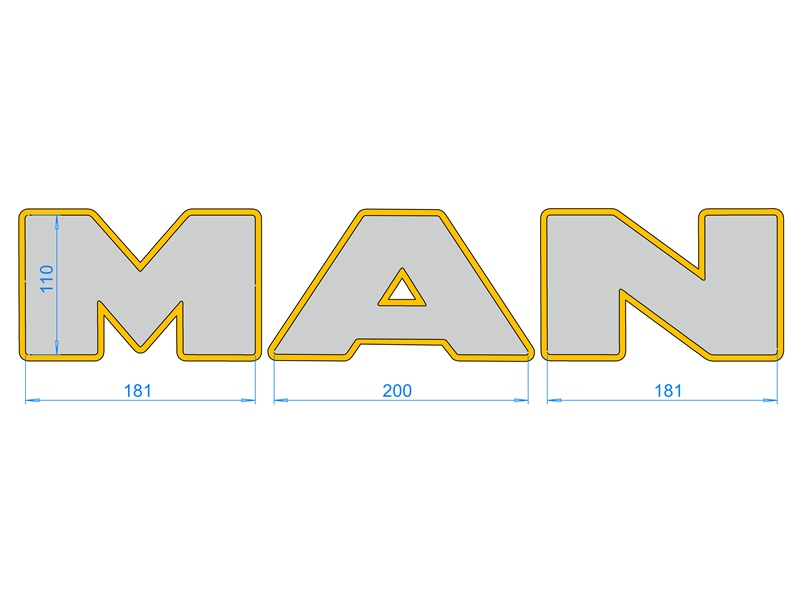 Verlicht MAN Logo in oranje LED IP65 