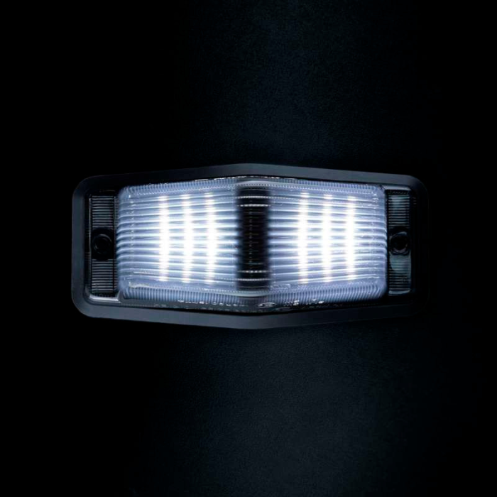 LED dubbelbrander met flitser 12/24V smoke zwart Strands wit/oranje 