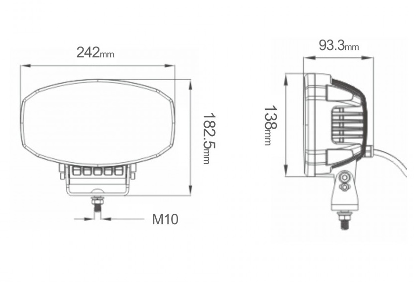 Verstraler LED L3415 met positielicht 58W 12/24V