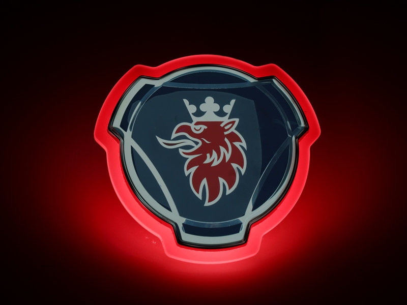 Verlicht Scania embleem LED Rood