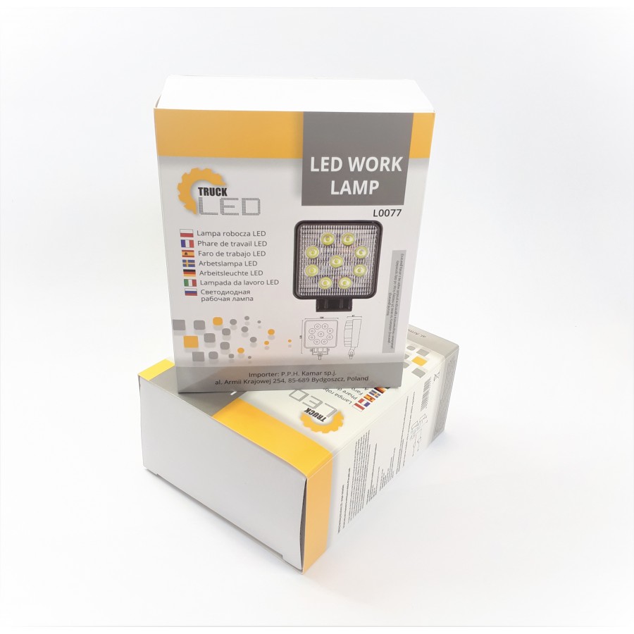 Werklamp 9 led 2200 lumen 27W 12/24V