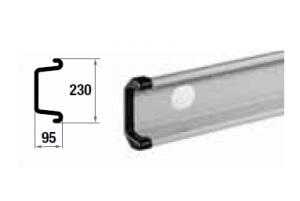 Bumper staal 2300 mm kunststof eindkappen