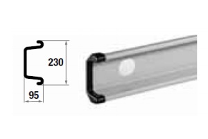 Bumper staal 2300 mm kunststof eindkappen