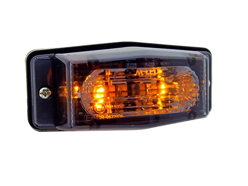 LED dubbelbrander met flitser smoke zwarte lens 12/24V 