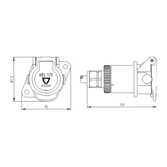 Stekkerdoos Jaeger ABS-EBS 7-polig 12v