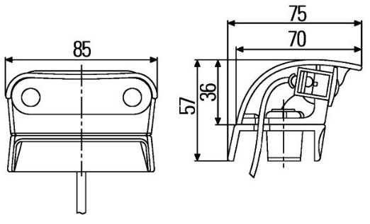 Kentekenlamp Hella 250cm kabel led 12/24V