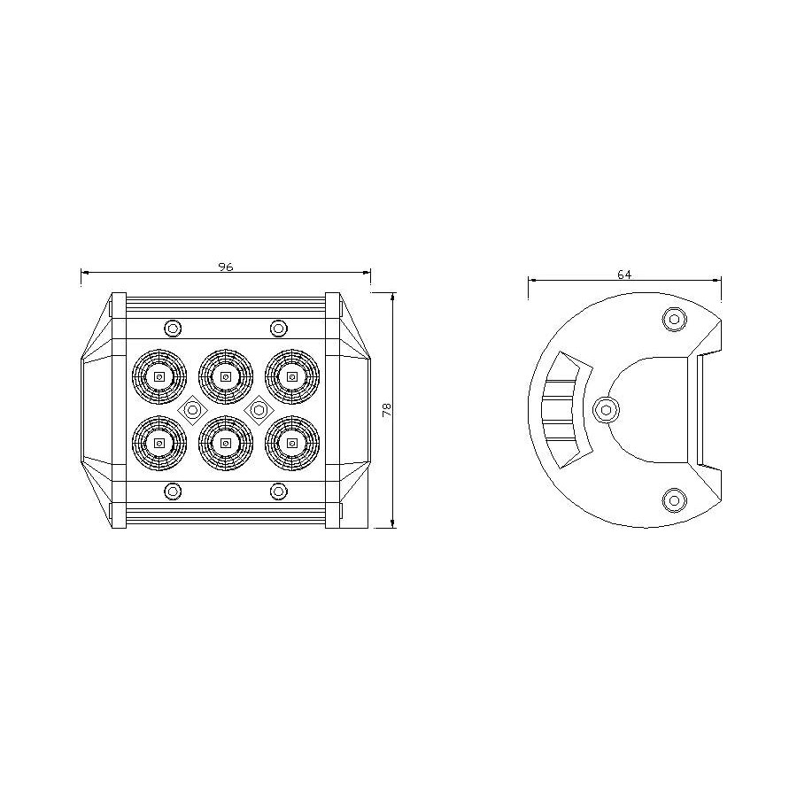 Werklamp Led 14W 12/24V set 2 stuks