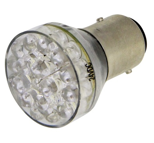 Led lamp Aspock wit BAY15D 24V, 2 stuks