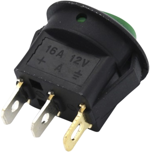 Mini tuimelschakelaar Ripca groen 12V