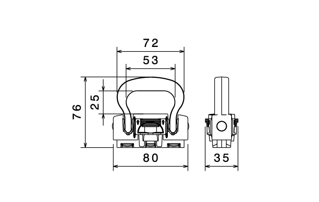 Vastzet oog KERL 2000 t.b.v. vliegtuigrail / bindrail type 5001