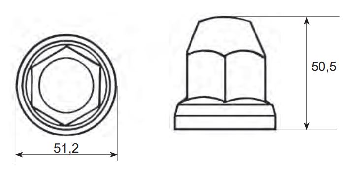 Wielmoerdop verchroomd SW33 Ruspa