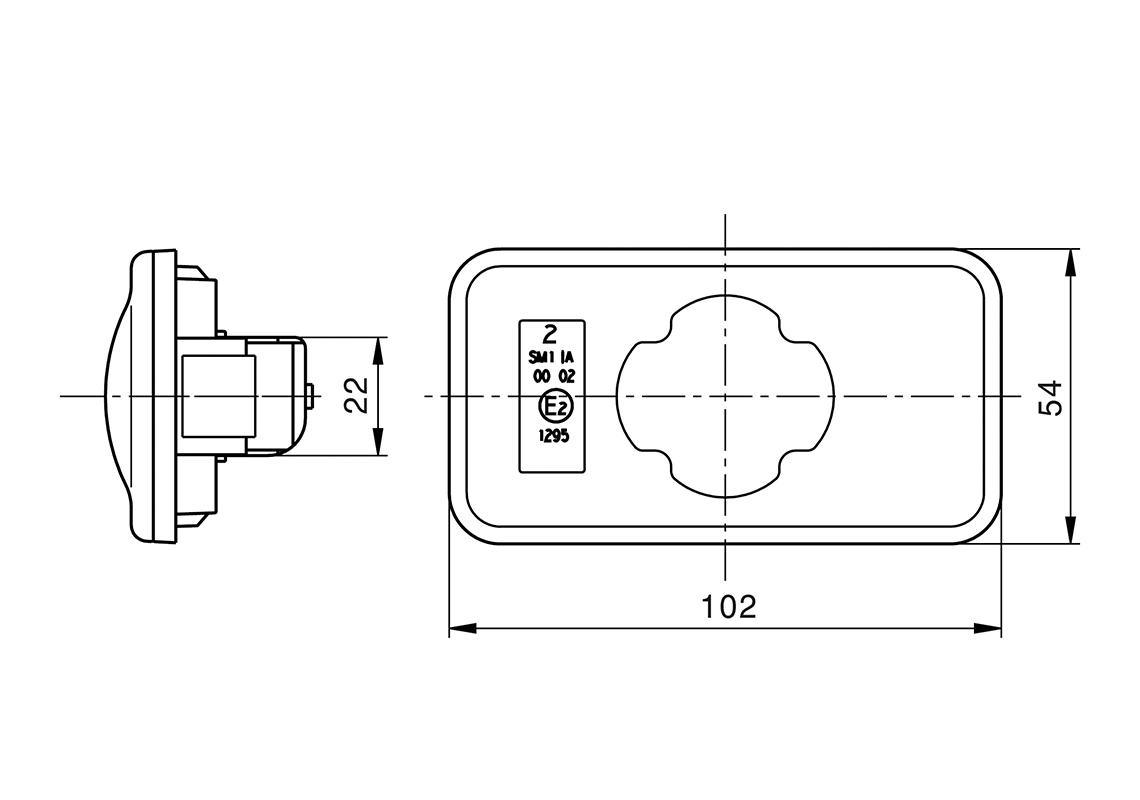 Zijmarkeringslamp SMD00 LED Volvo/Renault 24V