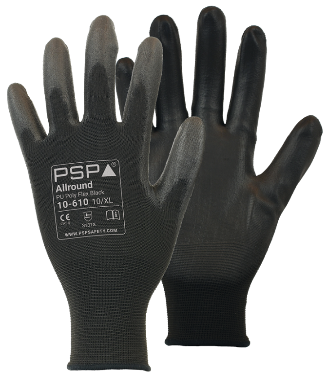 Werkhandschoen PSP zwart PU poly 10-610 