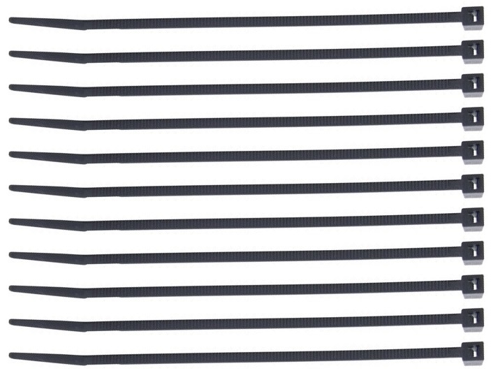Kabelbinders, tie wrap, zip tie,  zwart 100 stuks 