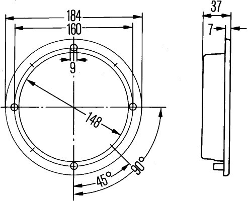 Binnenverlichting Hella rond 12/24V