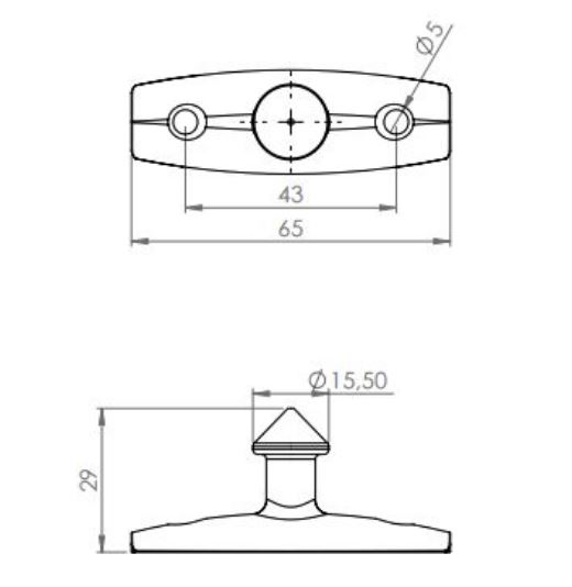 Deurklem pen 30 mm