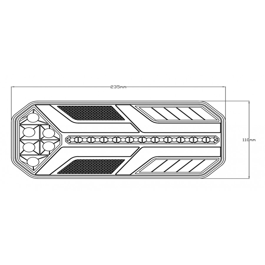 Achterlicht dynamisch neon 5 functies rechts e-keur