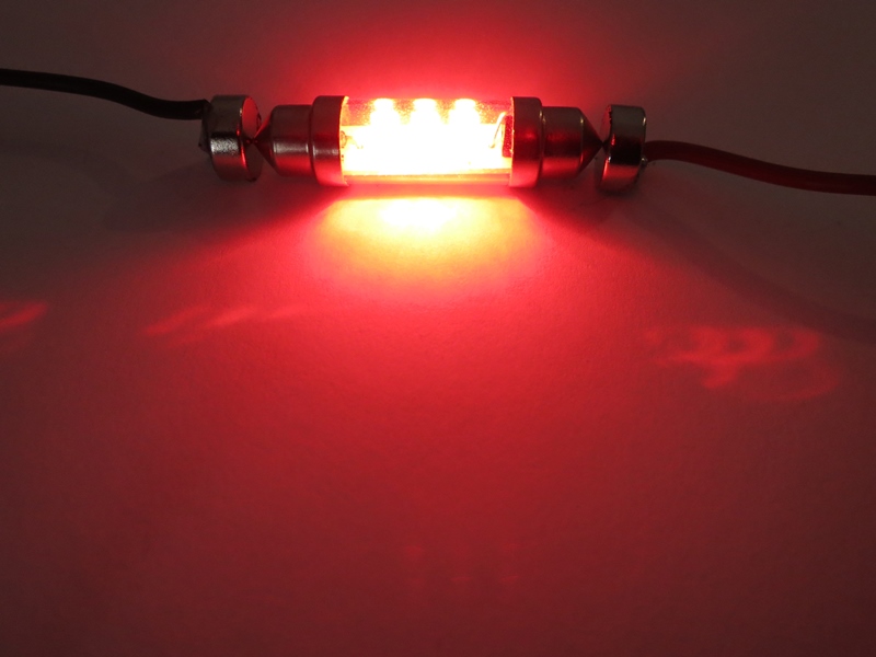 LED Buislamp rood 42mm 24V, 1 stuk