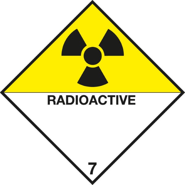 Gevaarsetiket radioactieve stoffen