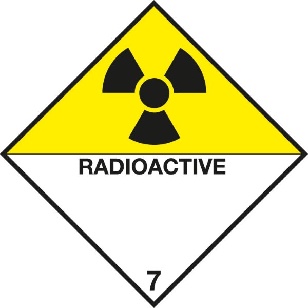 Gevaarsetiket radioactieve stoffen