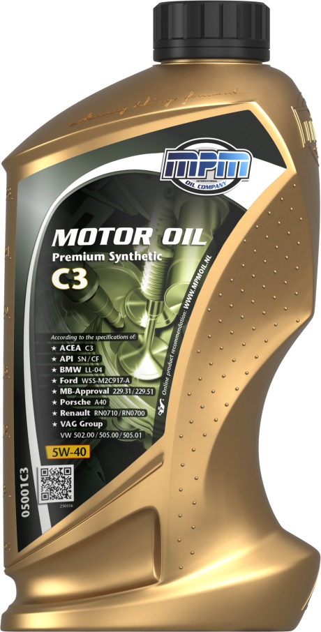 Motorolie Premium synthetic C3, 1 liter