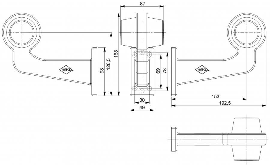 Pendellamp Tralert LED links haaks oranje/rood helder 12-24V