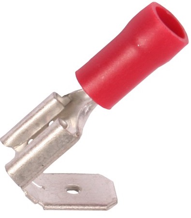 Vlakstekerhuls met tab 6,4 mm rood 100 stuks