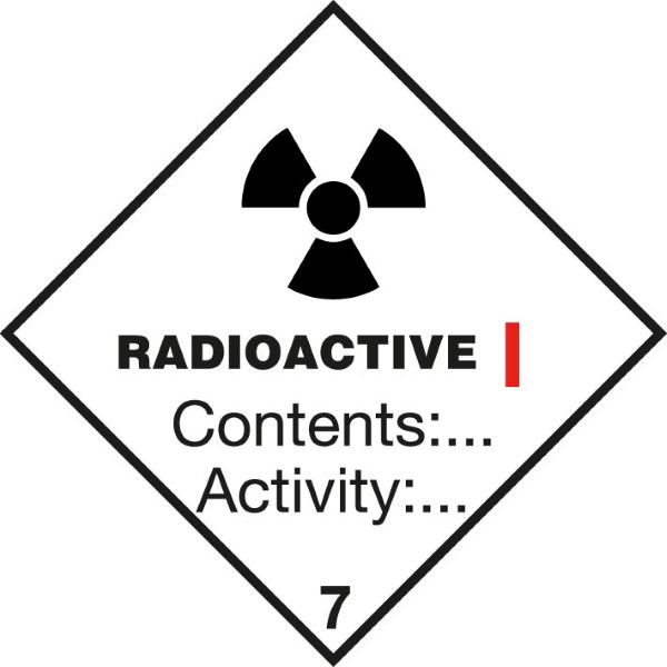 Gevaarsetiket radioactieve stoffen