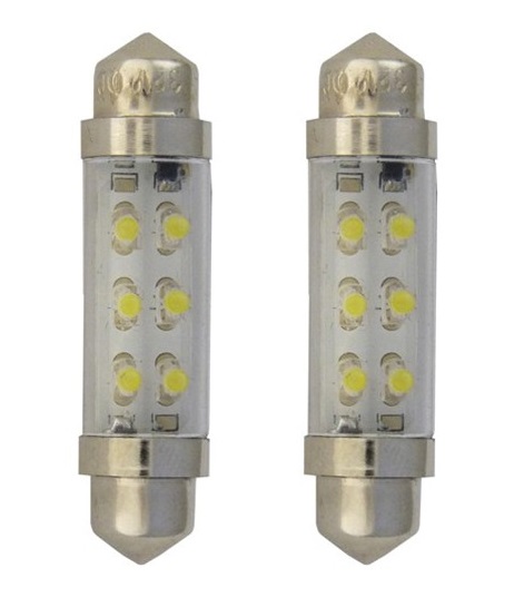 Led buislamp Aspock wit 42 mm 24V, 2 stuks