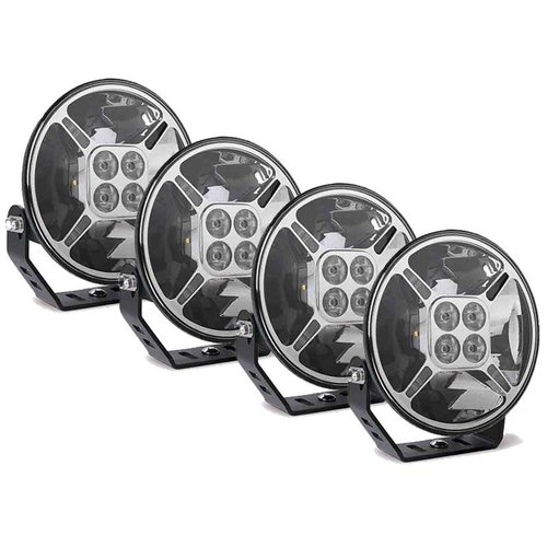 Set 4 stuks verstraler Graveler chroom Full Led 12/24V