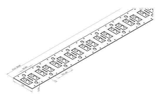 Bindrails type 3009FL staal verzinkt