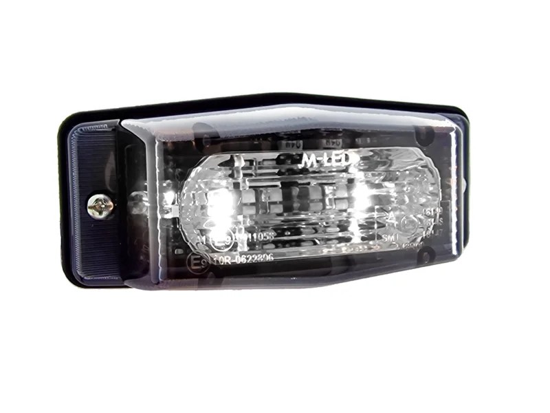 LED dubbelbrander met flitser smoke zwarte lens 12/24V 