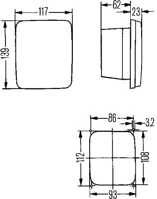 Remlicht Hella inbouw rood 12/24V