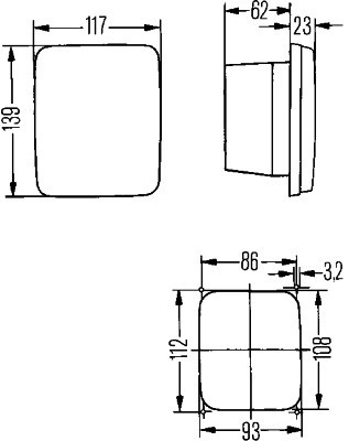 Remlicht Hella inbouw rood 12/24V