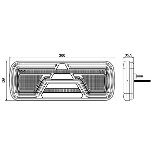 Achterlicht LED Neon met dynamisch knipperlicht VC-2000 Tralert