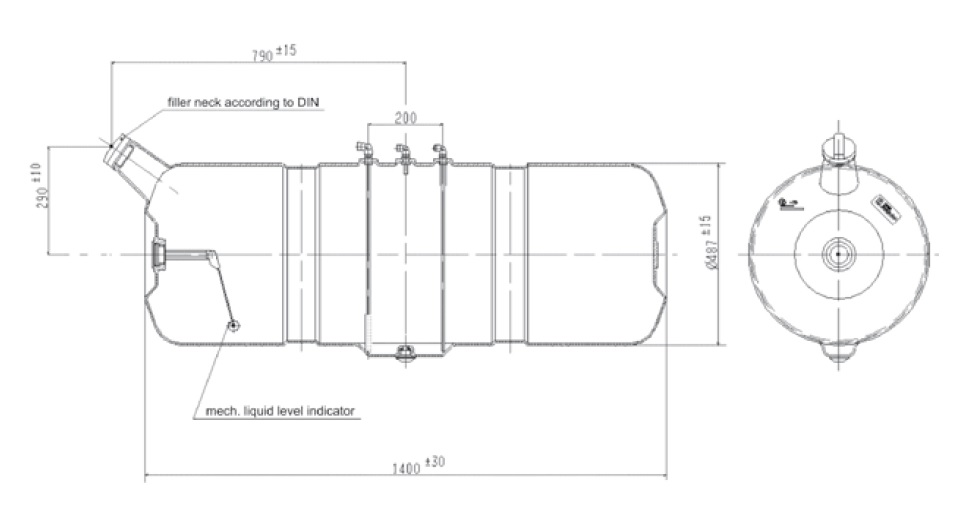 Brandstoftank kunststof rond