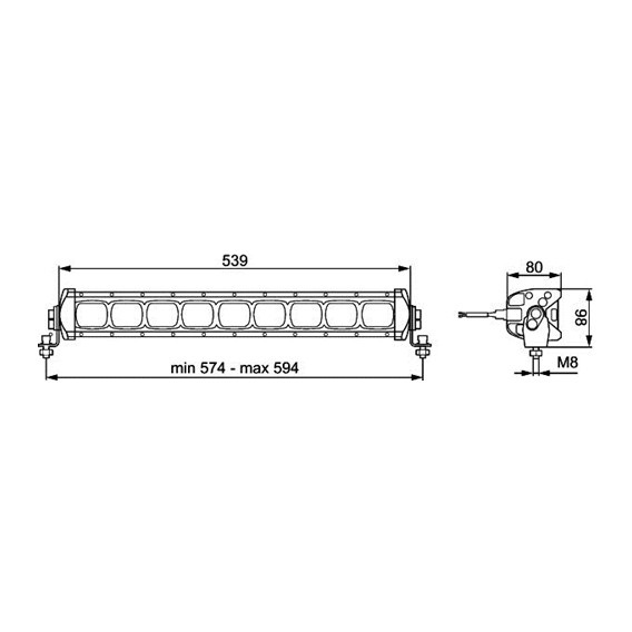 Led bar LBX 540 44W Hella 10/30V