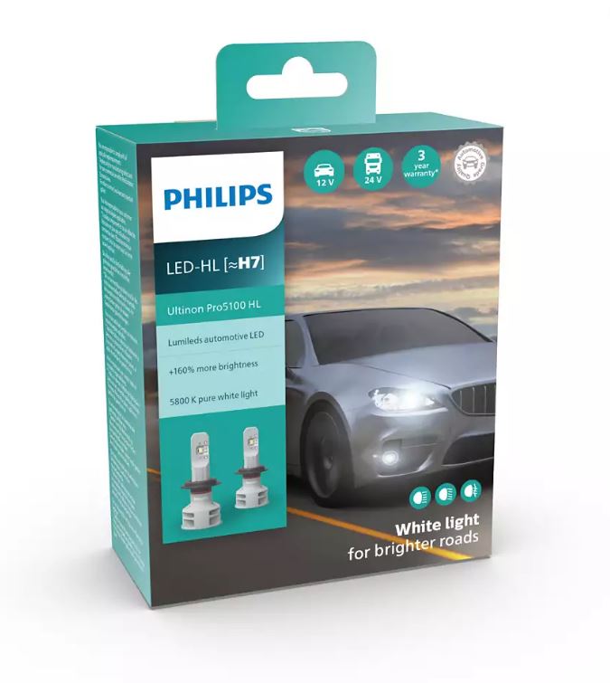 LED lamp H7 Philips Ultinon Pro5100 HL 12-24V 2 stuks