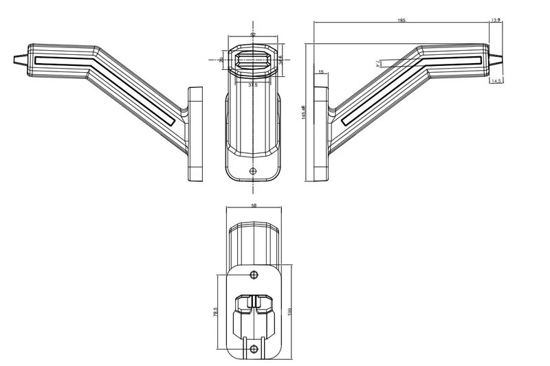LED Pendellamp rechts Tralert met knipperlicht functie 