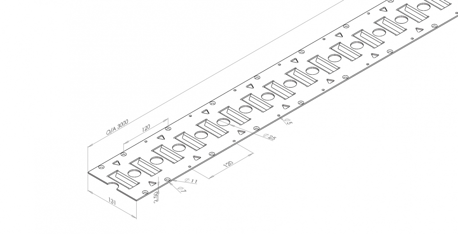 Bindrails type 3008FL staal