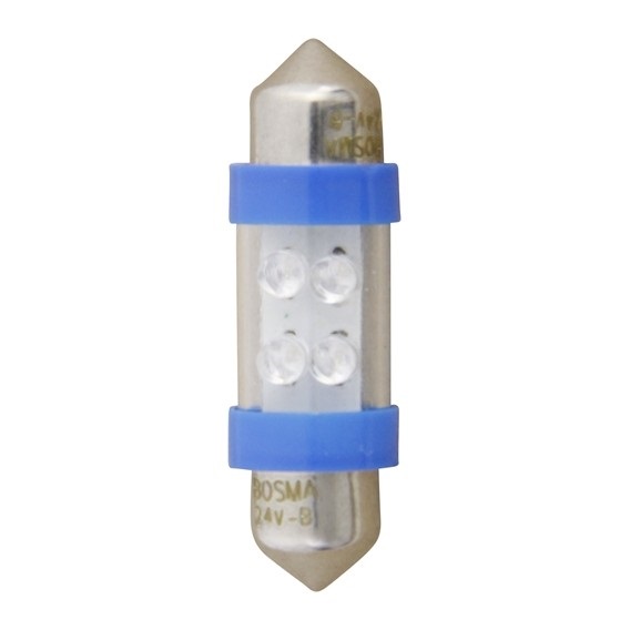 Led buislamp Aspock blauw 36 mm 24V, 2 stuks